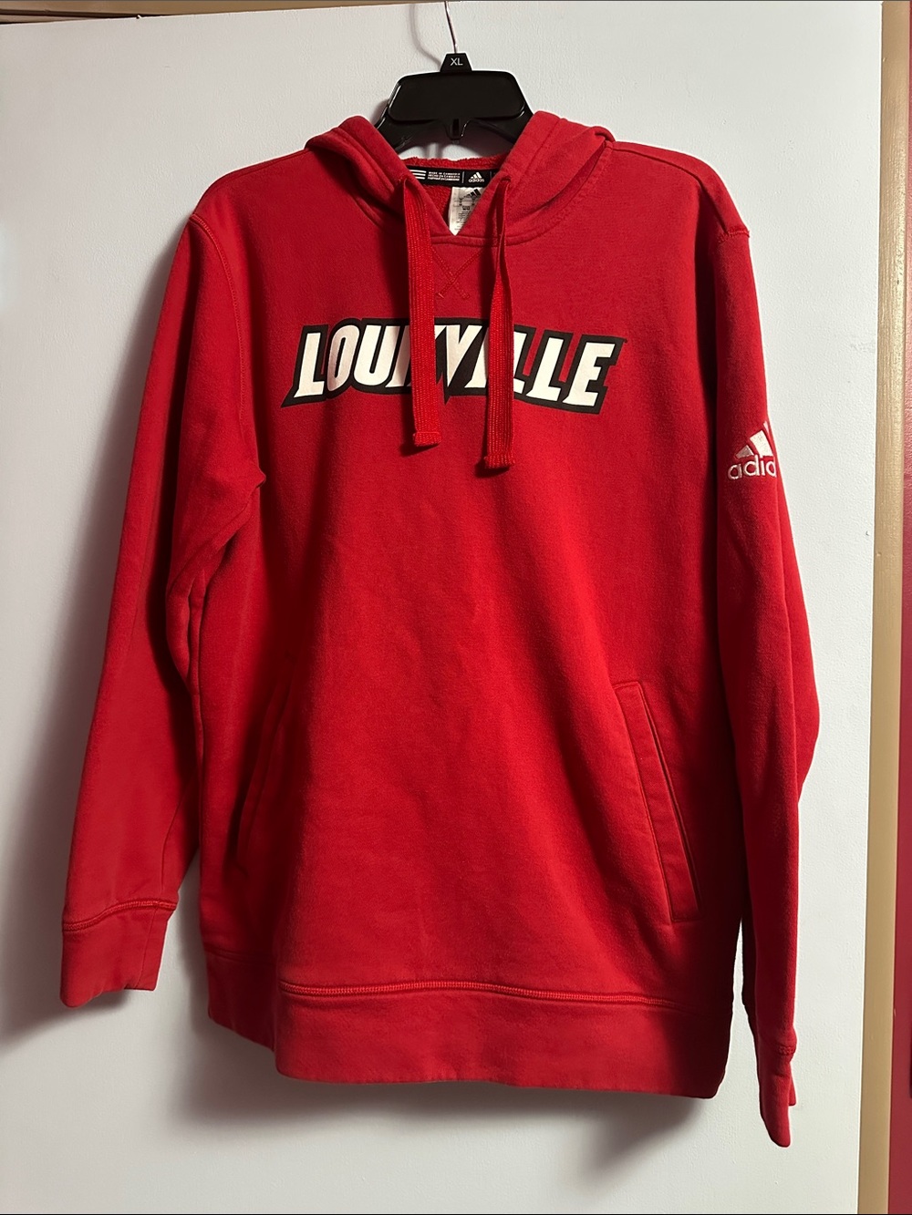 Adidas Red Louisville Pullover Hoodie